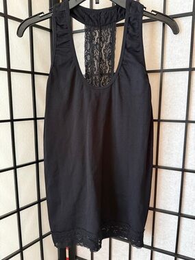 Black Lace-Back Tank Top